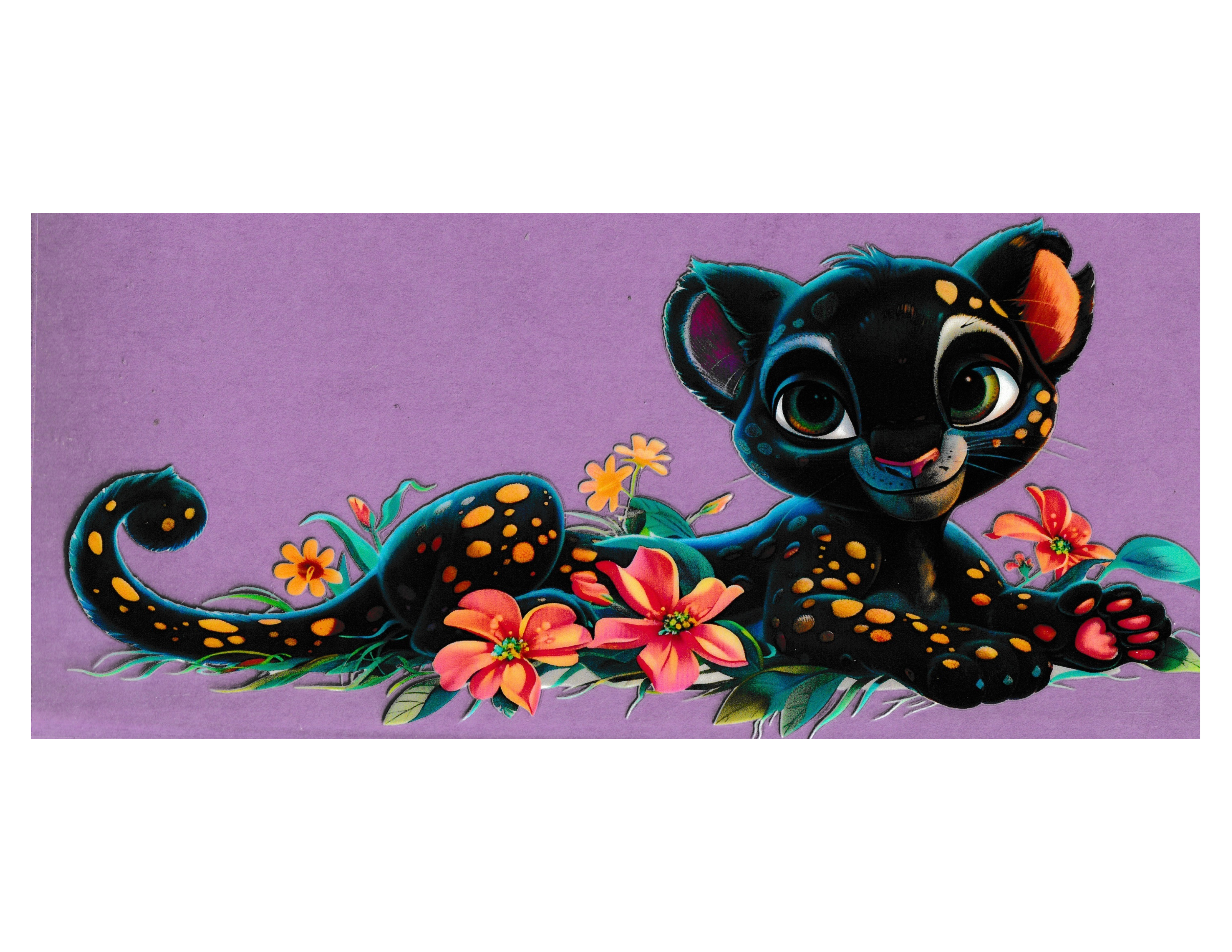 16oz Cup Wrap Black Leopard