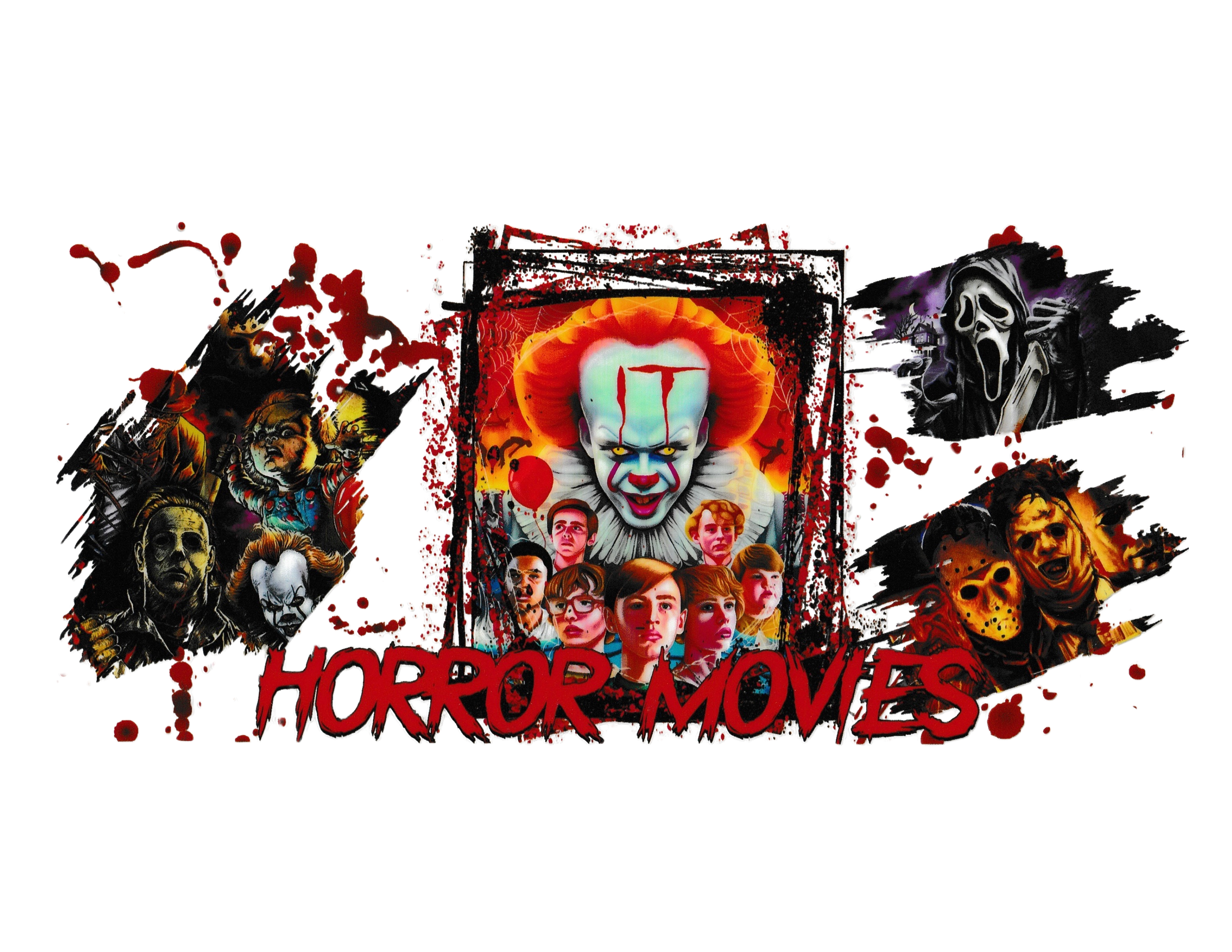 16oz Cup Wrap Horror Characters
