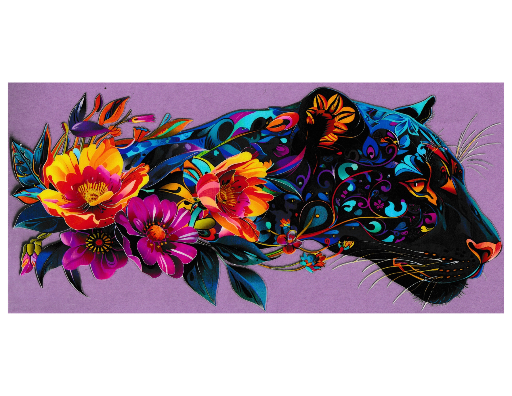 16oz Cup Wrap Black Leopard
