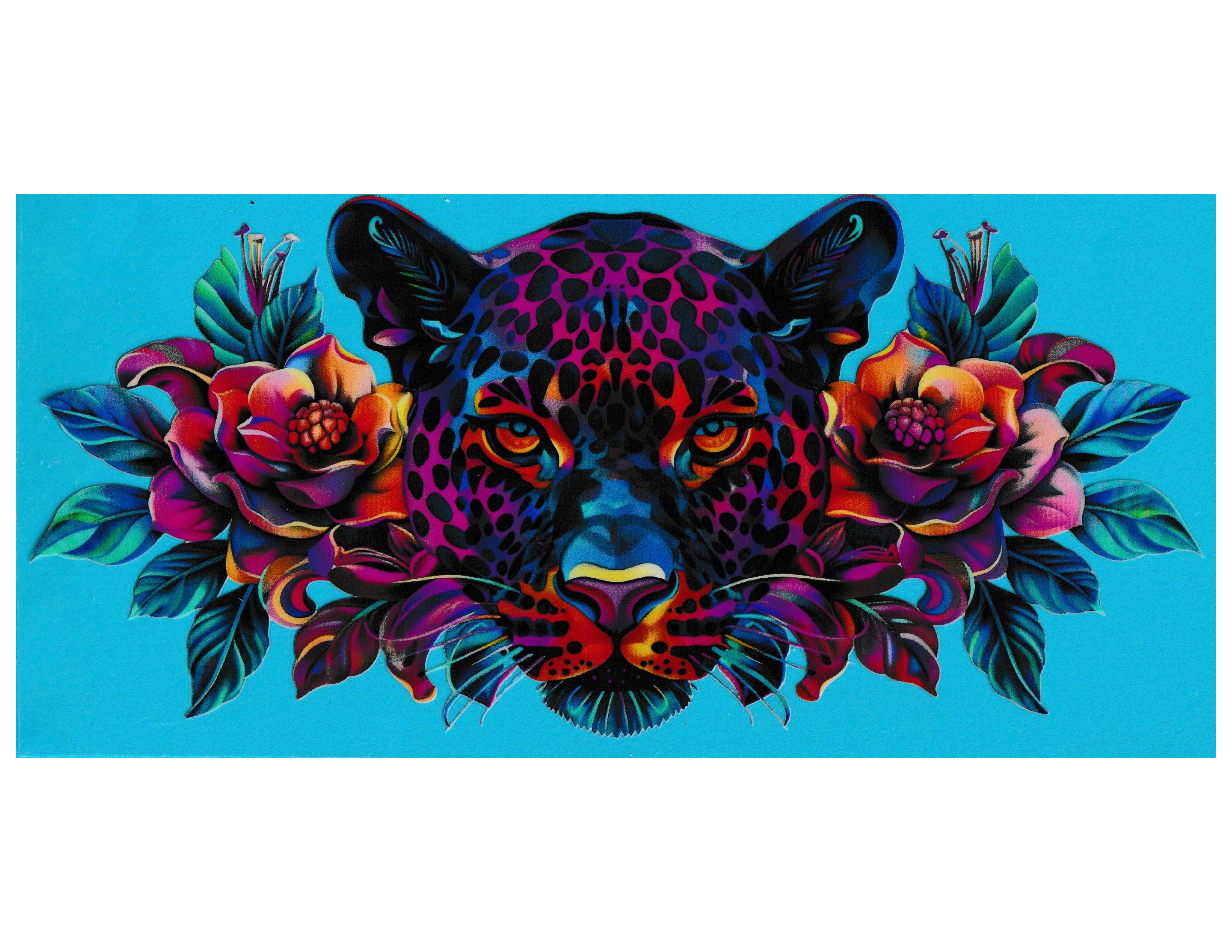 16oz Cup Wrap Black Leopard