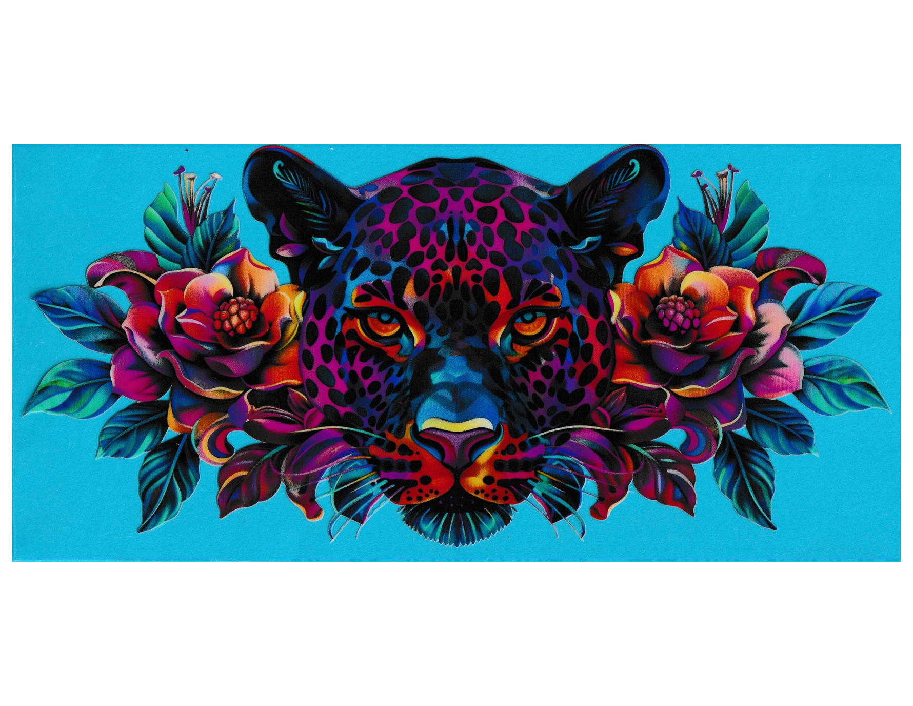 16oz Cup Wrap Black Leopard