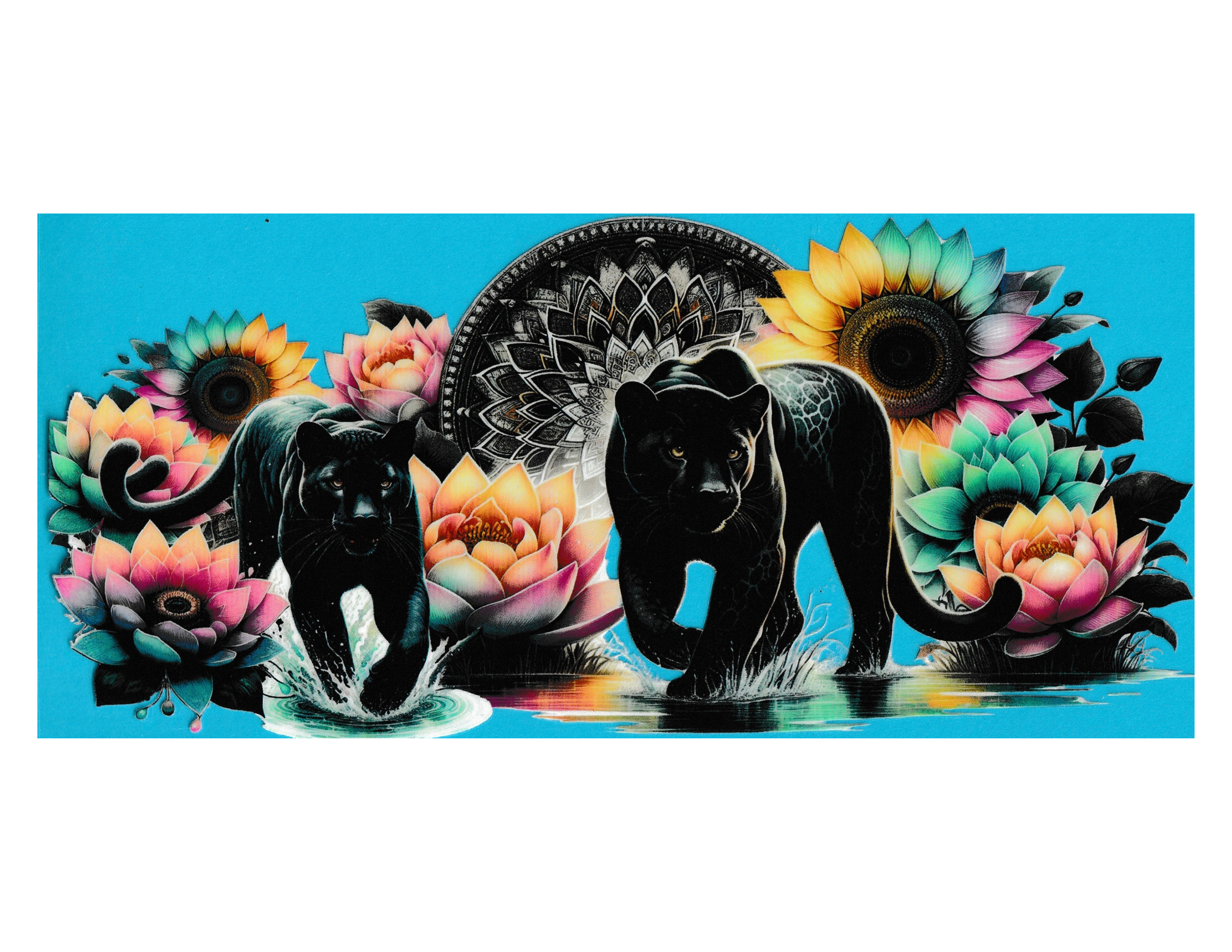 16oz Cup Wrap Black Leopard