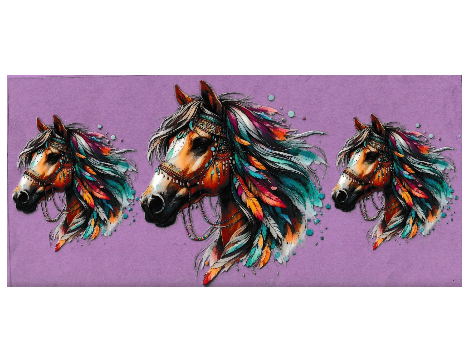 16oz Cup Wrap Horses