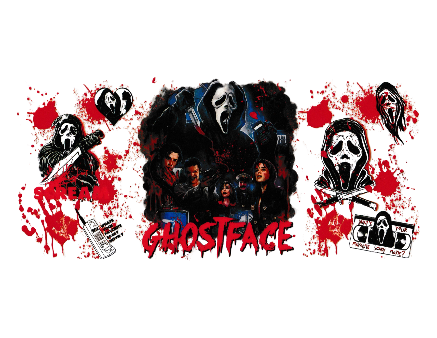 16oz Cup Wrap Ghostface