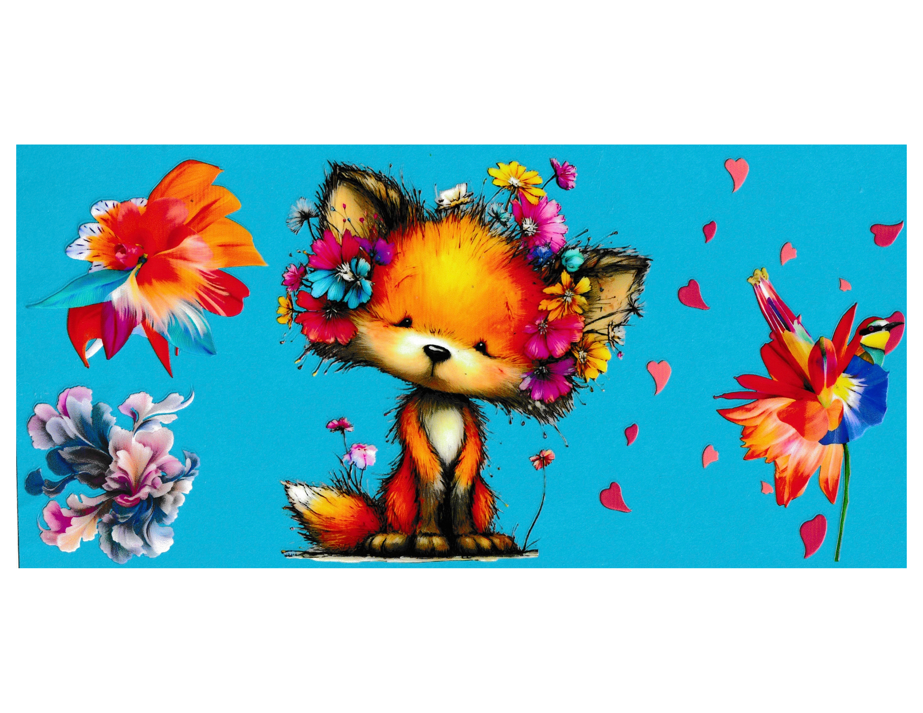 16oz Cup Wrap Foxes