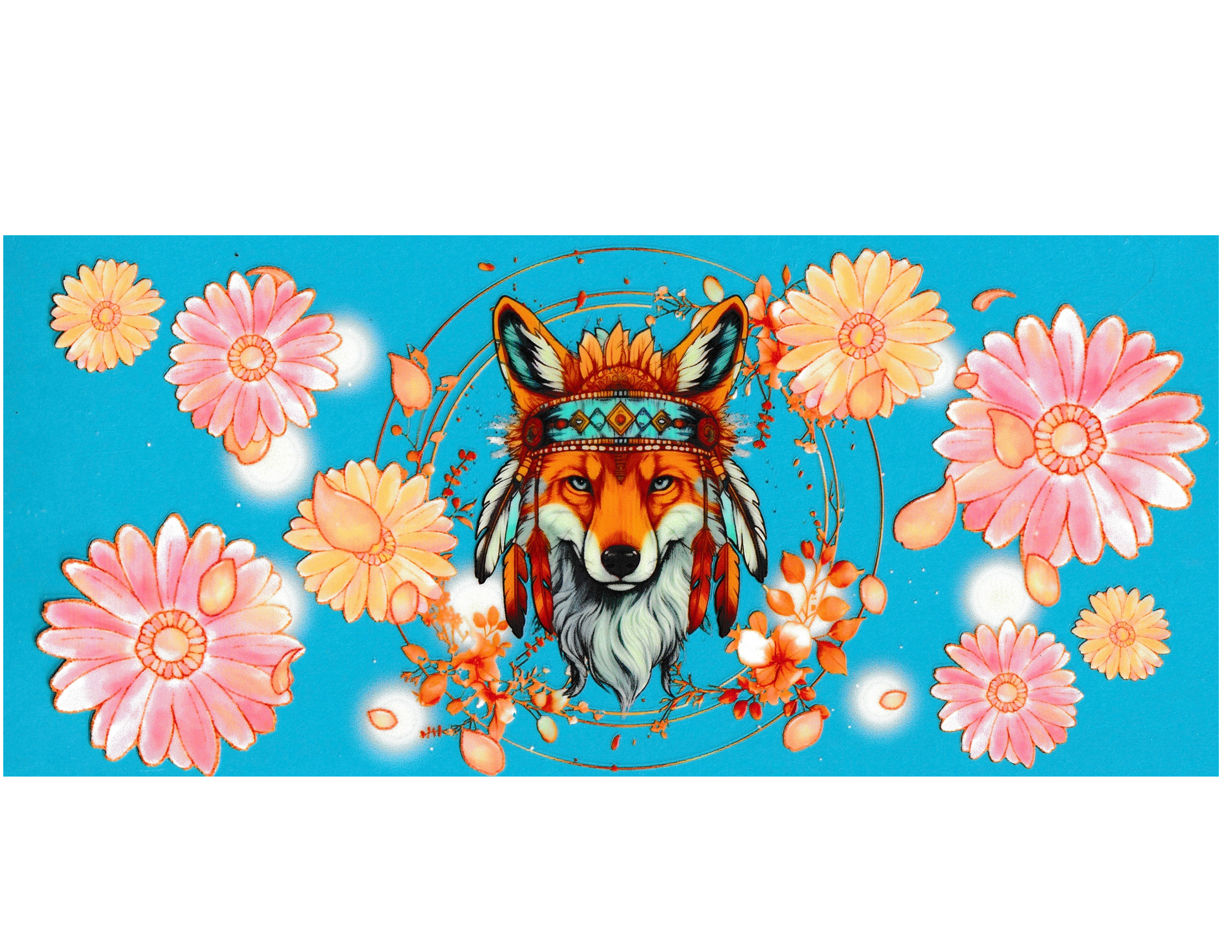 16oz Cup Wrap Foxes