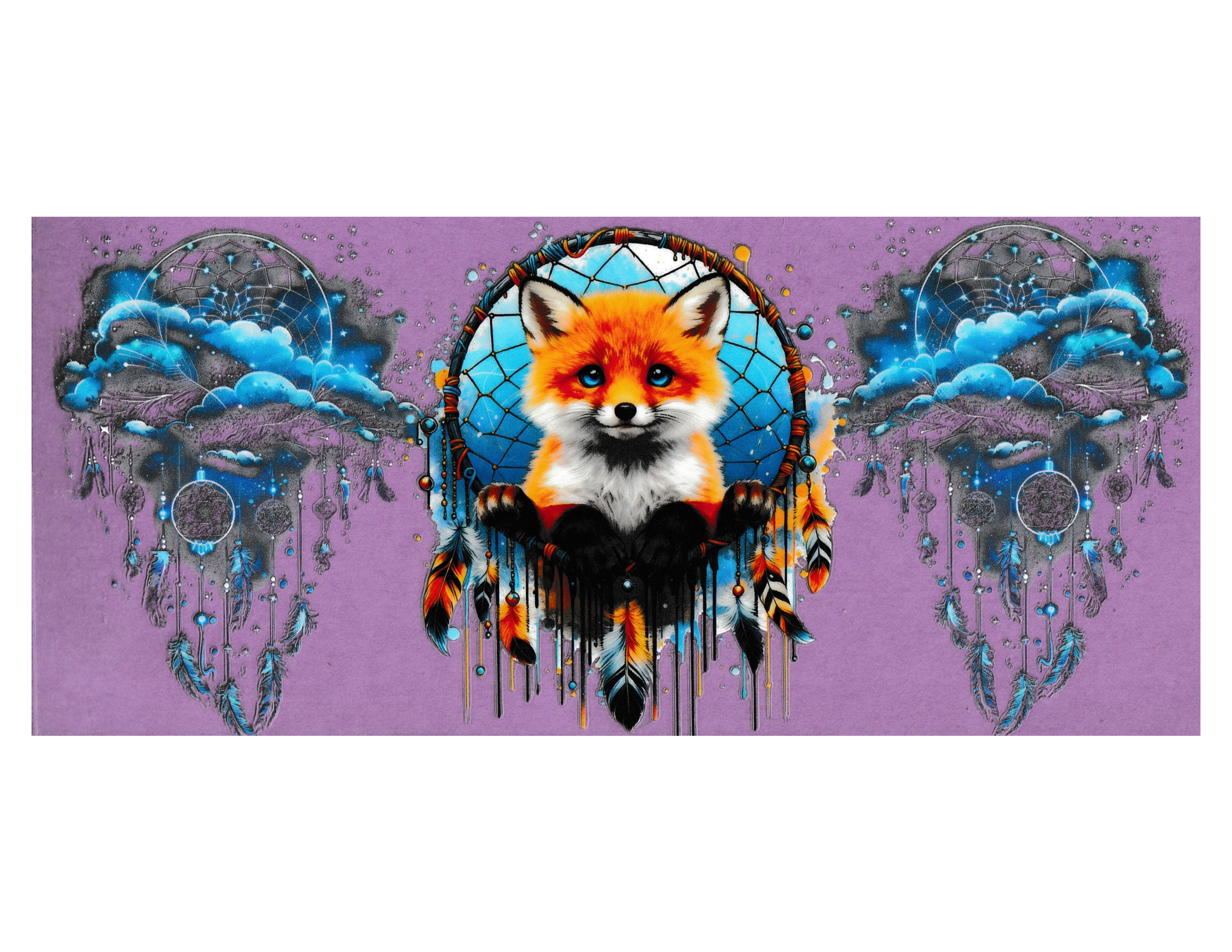 16oz Cup Wrap Foxes