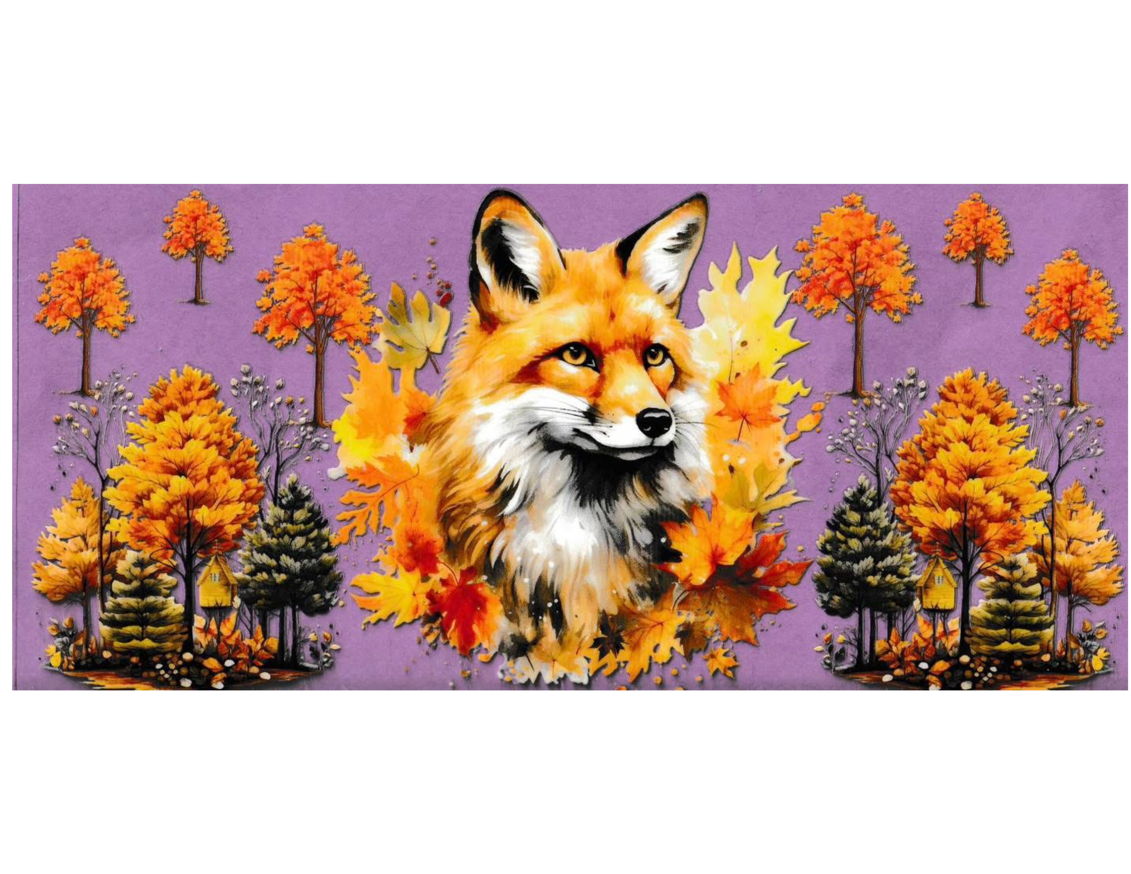16oz Cup Wrap Foxes