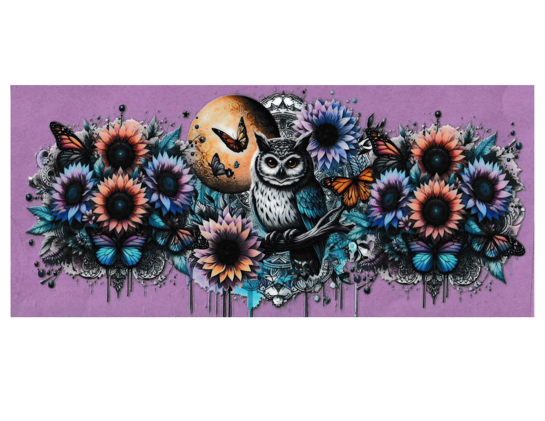 16oz Cup Wrap Owls