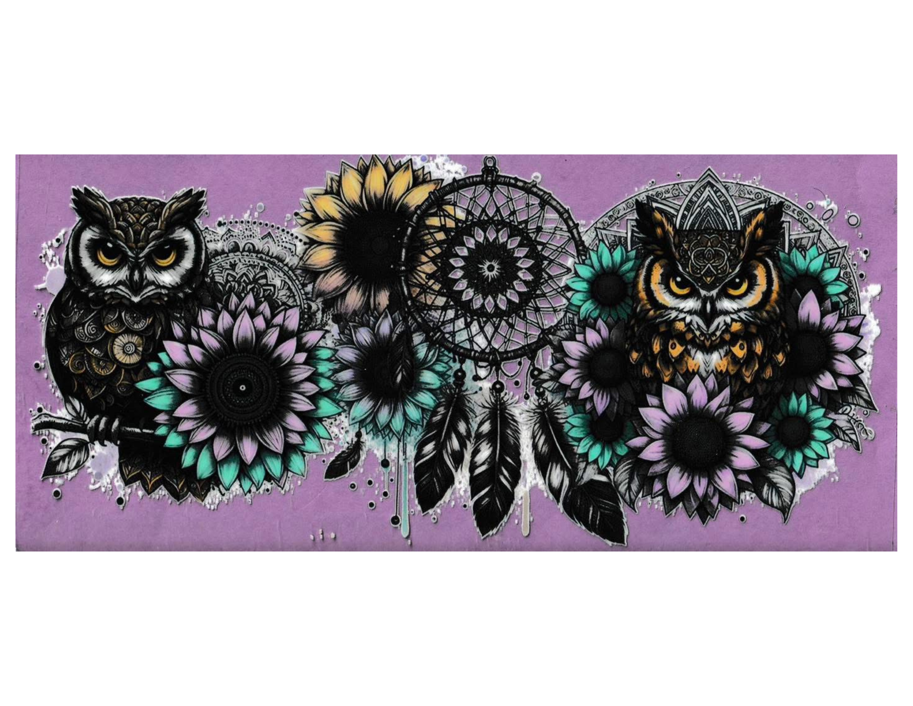 16oz Cup Wrap Owls