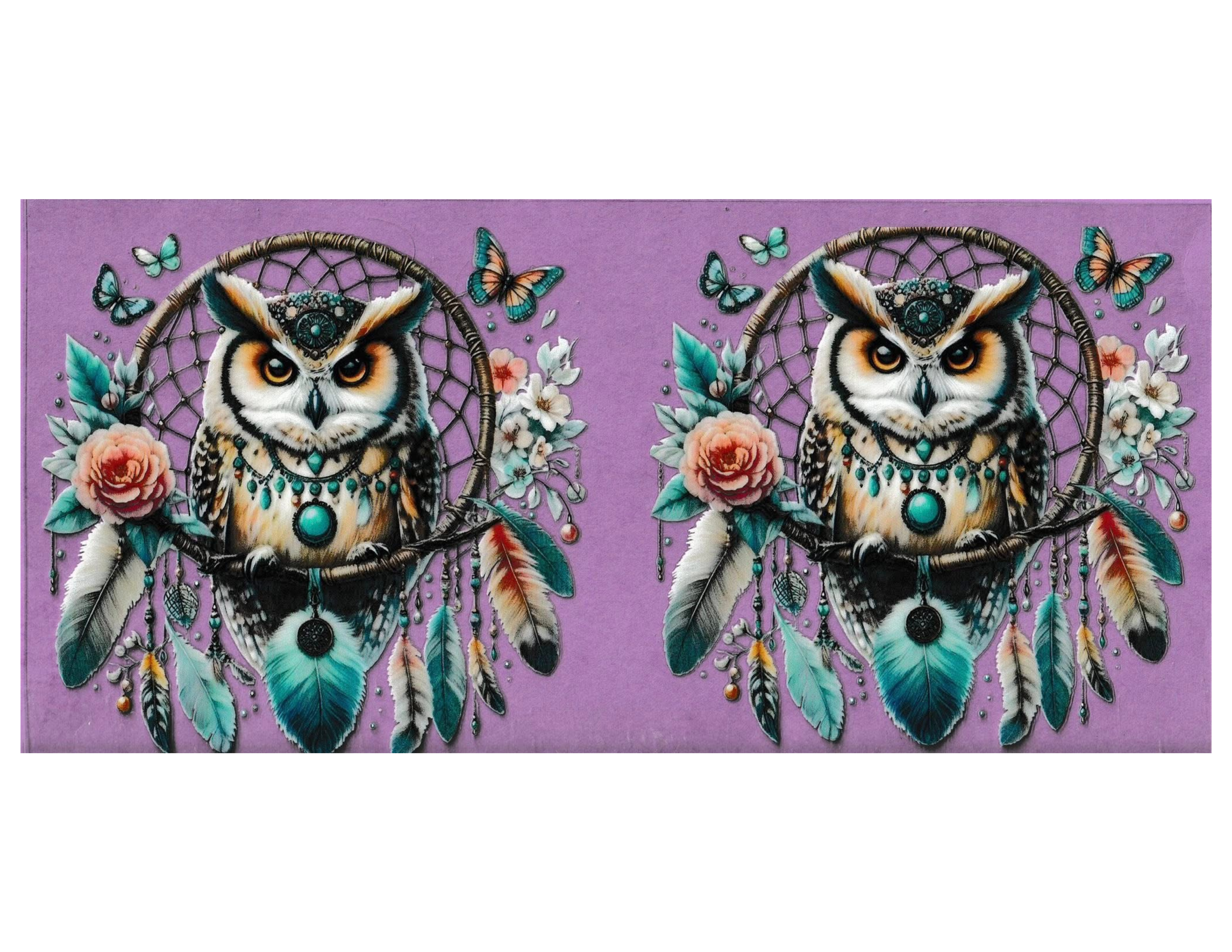16oz Cup Wrap Owls