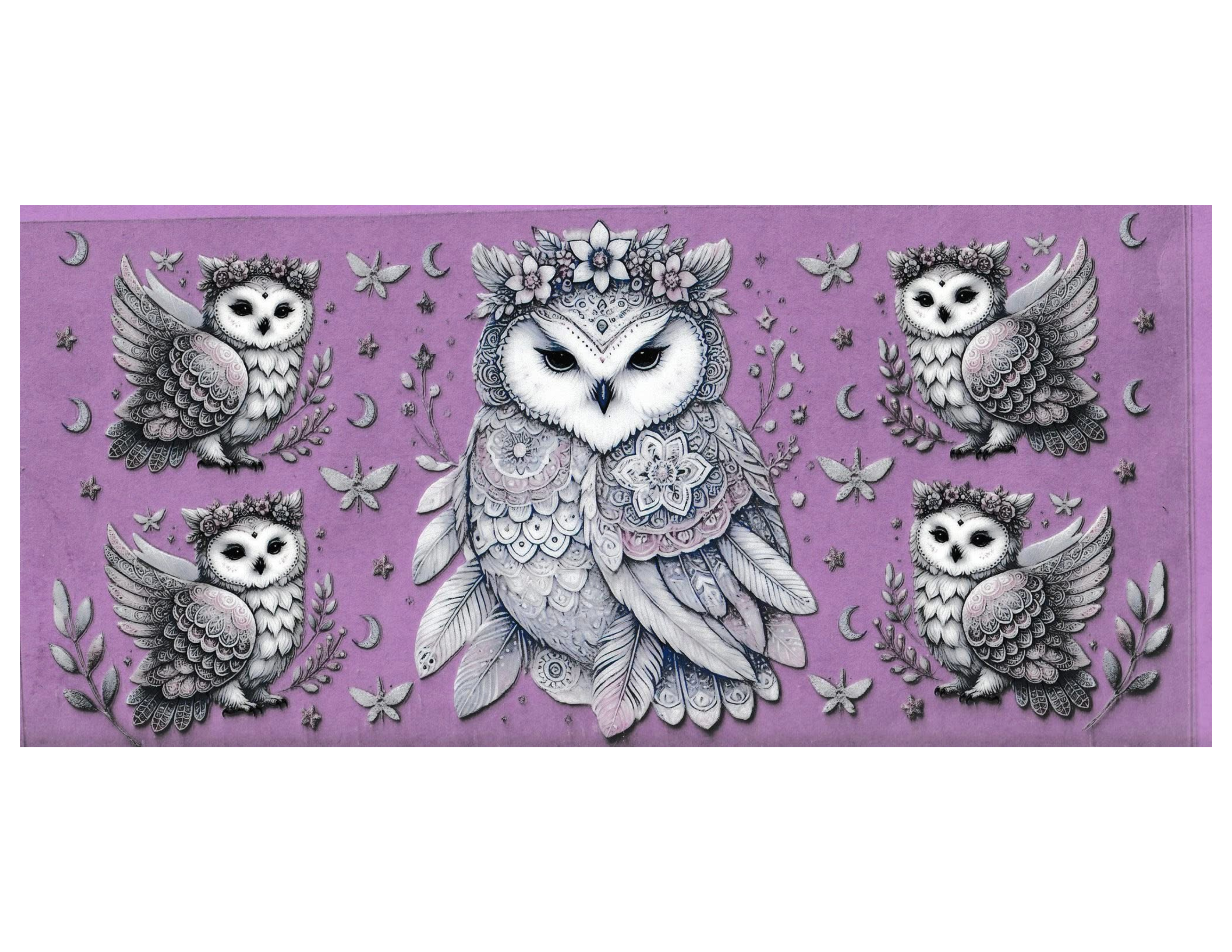 16oz Cup Wrap Owls