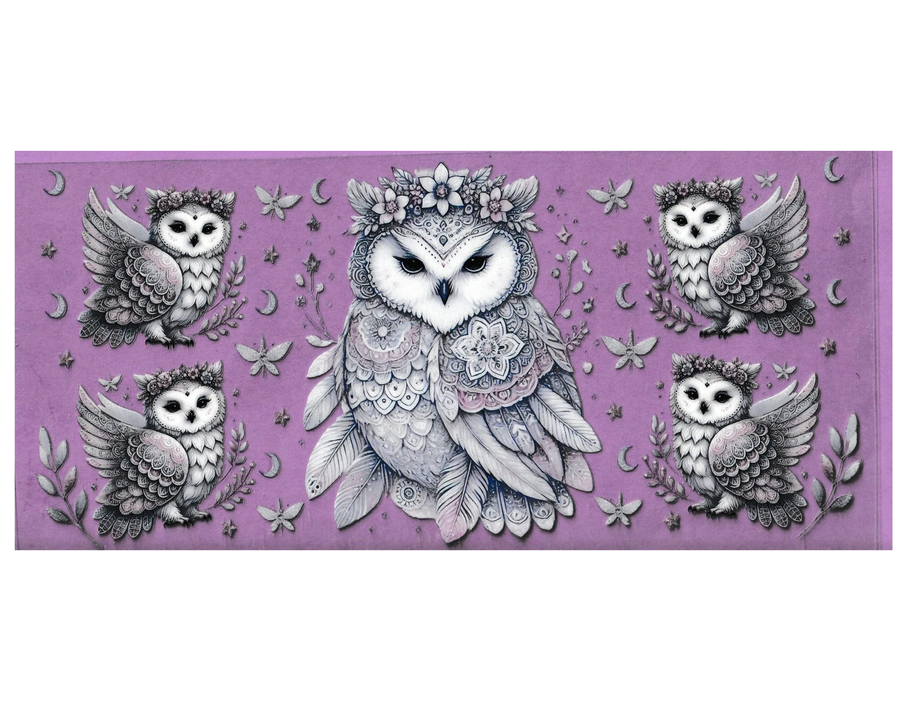 16oz Cup Wrap Owls