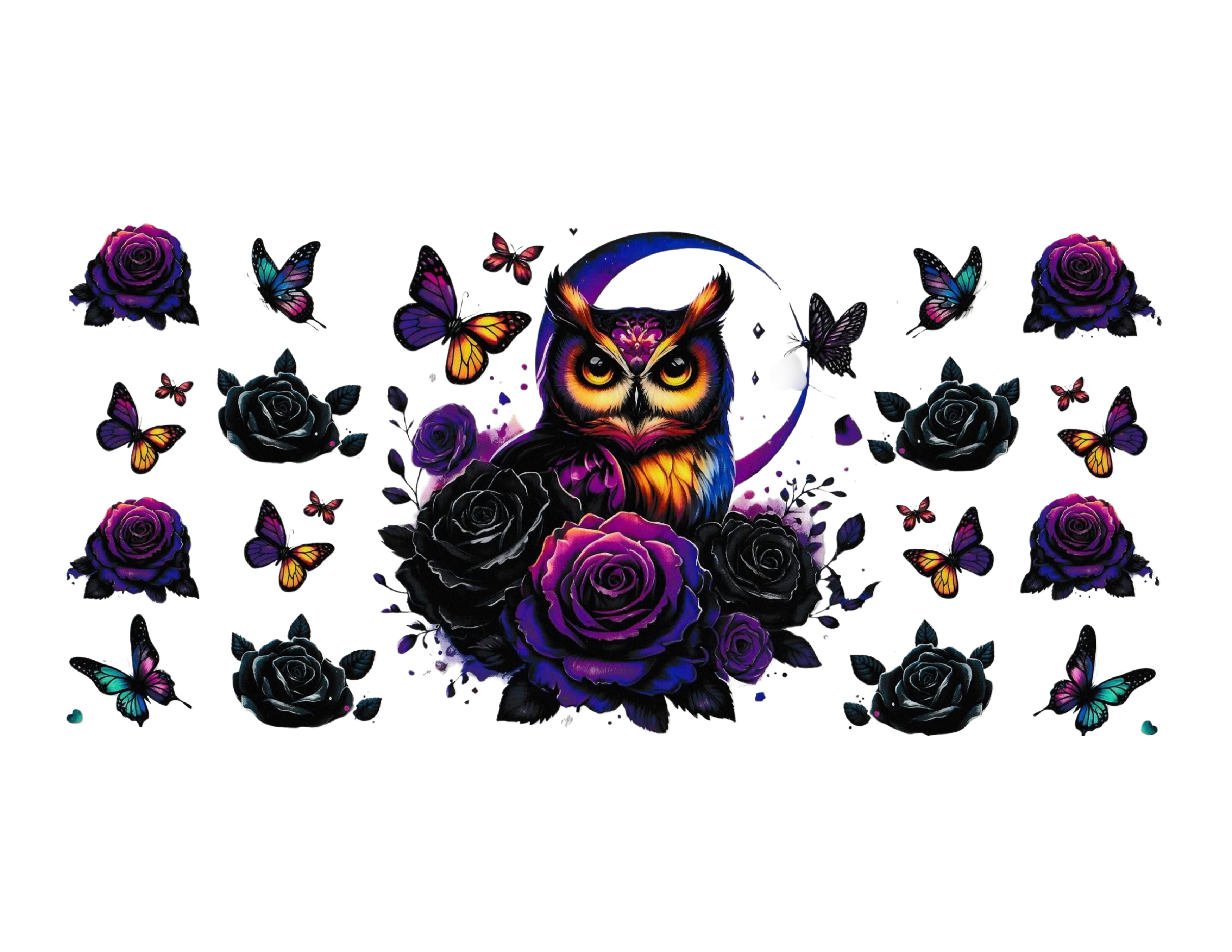 16oz Cup Wrap Owls
