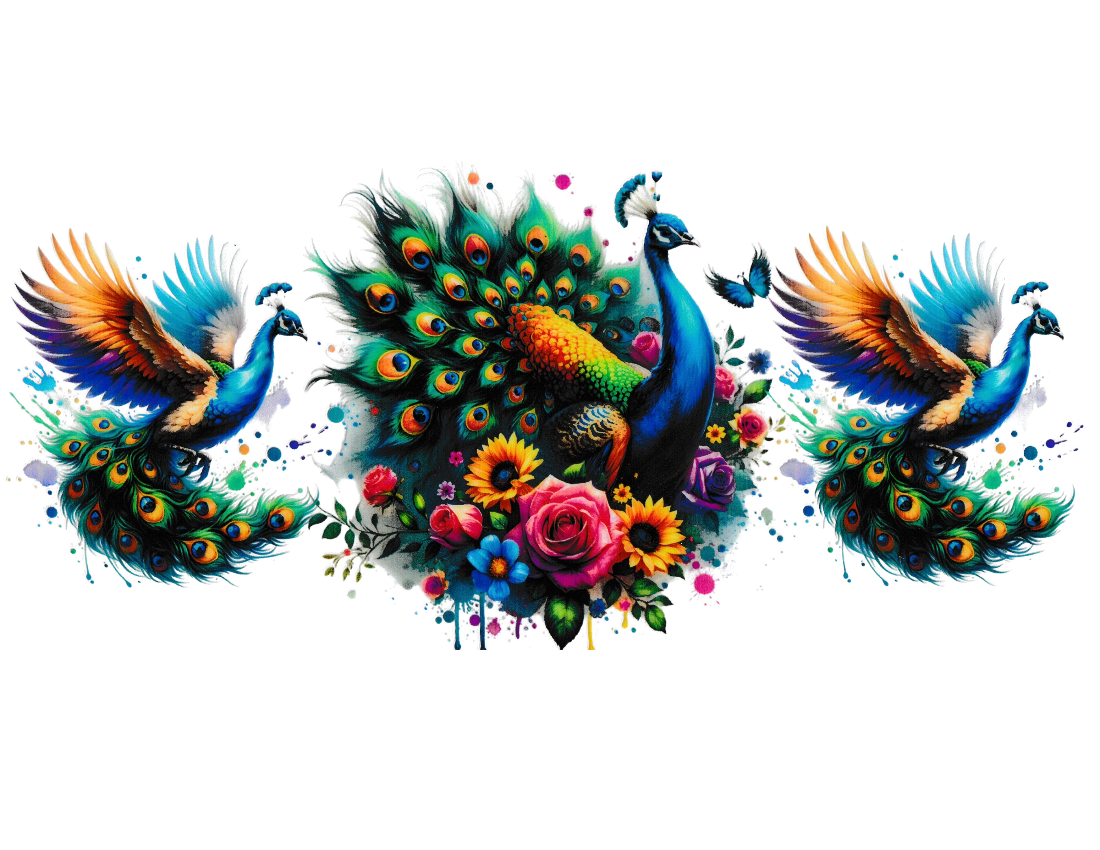 16oz Cup Wrap Peacock