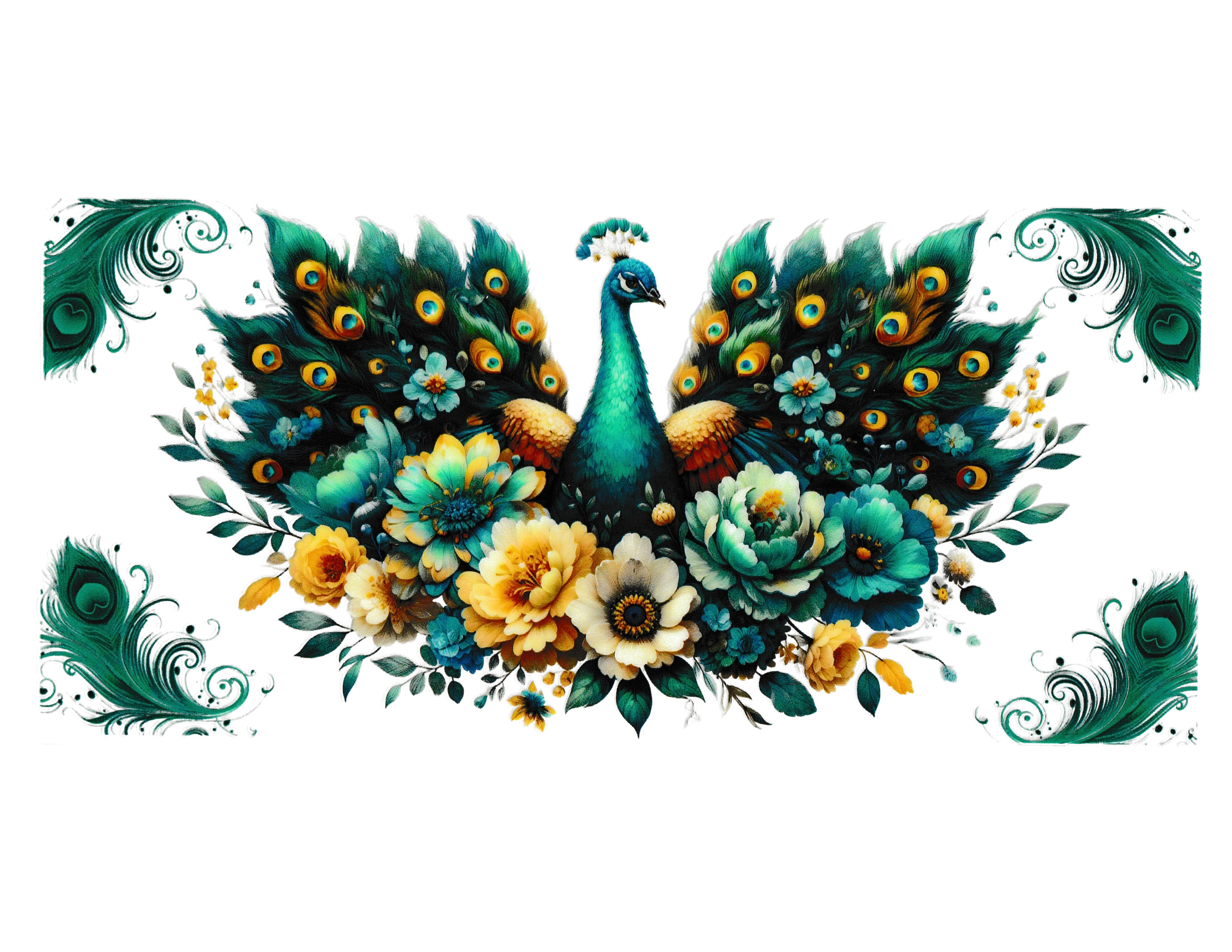 16oz Cup Wrap Peacock