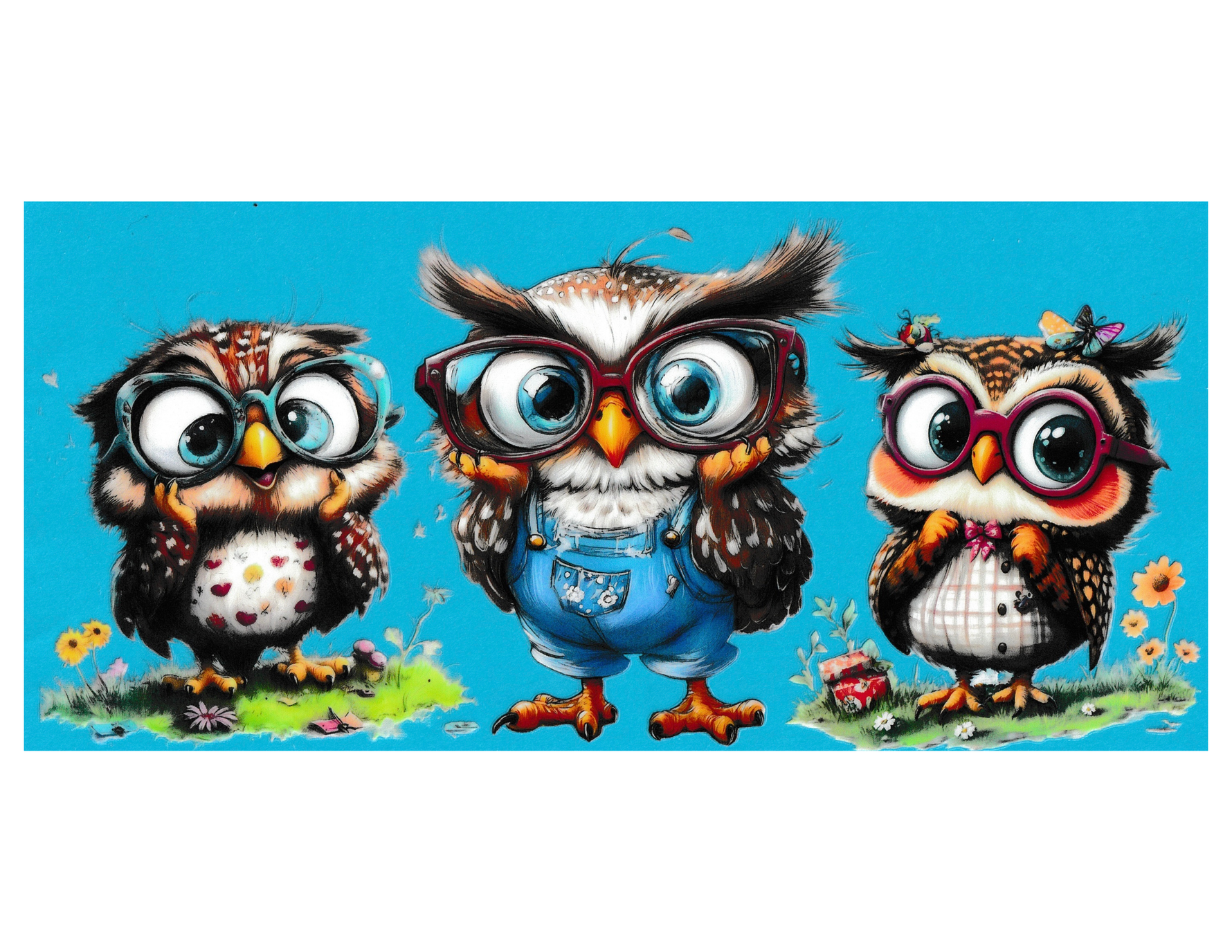 16oz Cup Wrap Owls