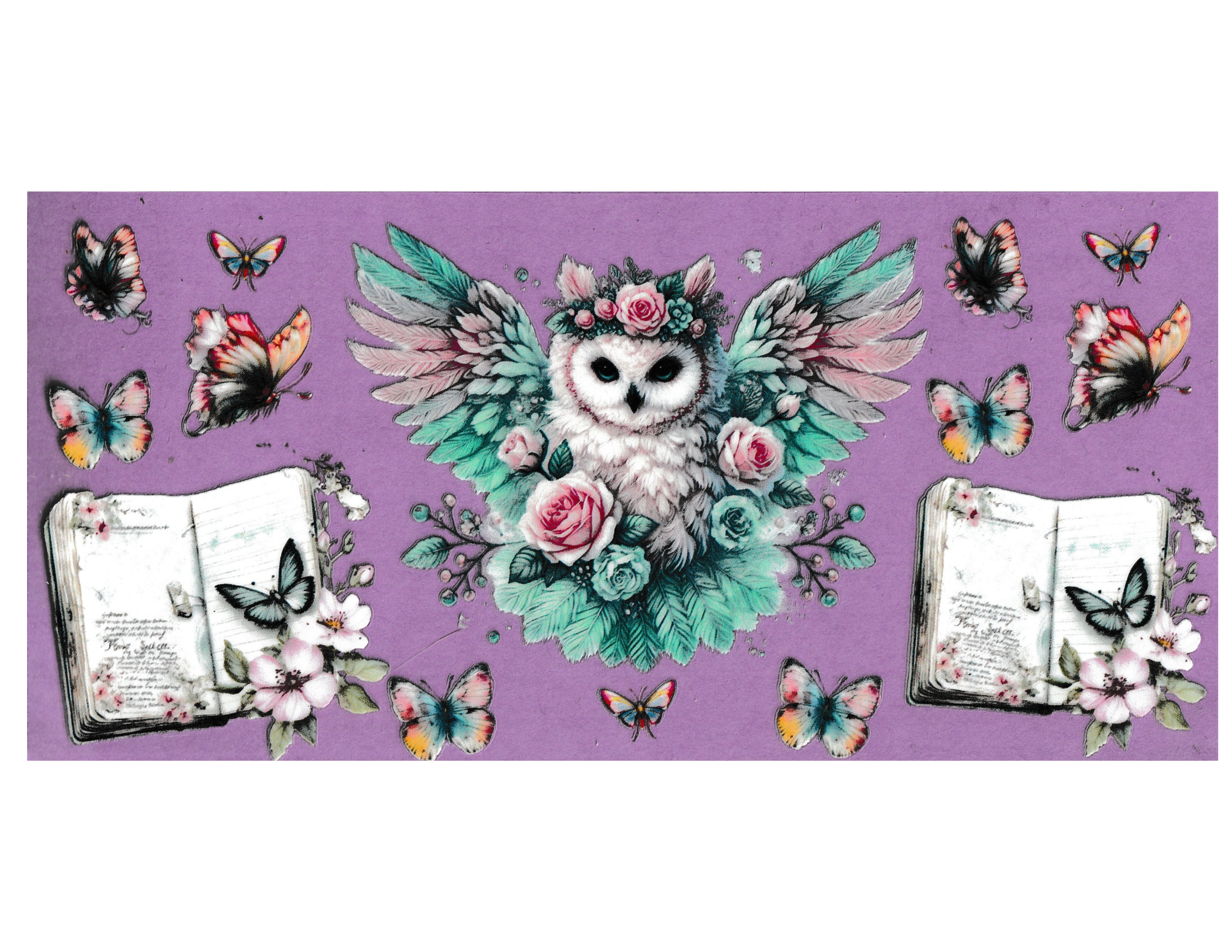 16oz Cup Wrap Owls