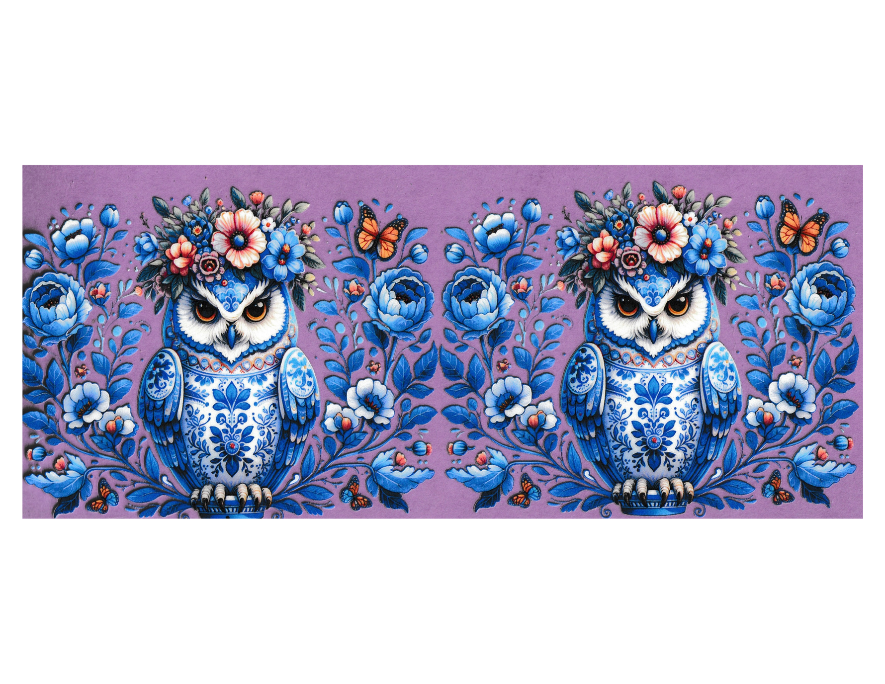 16oz Cup Wrap Owls