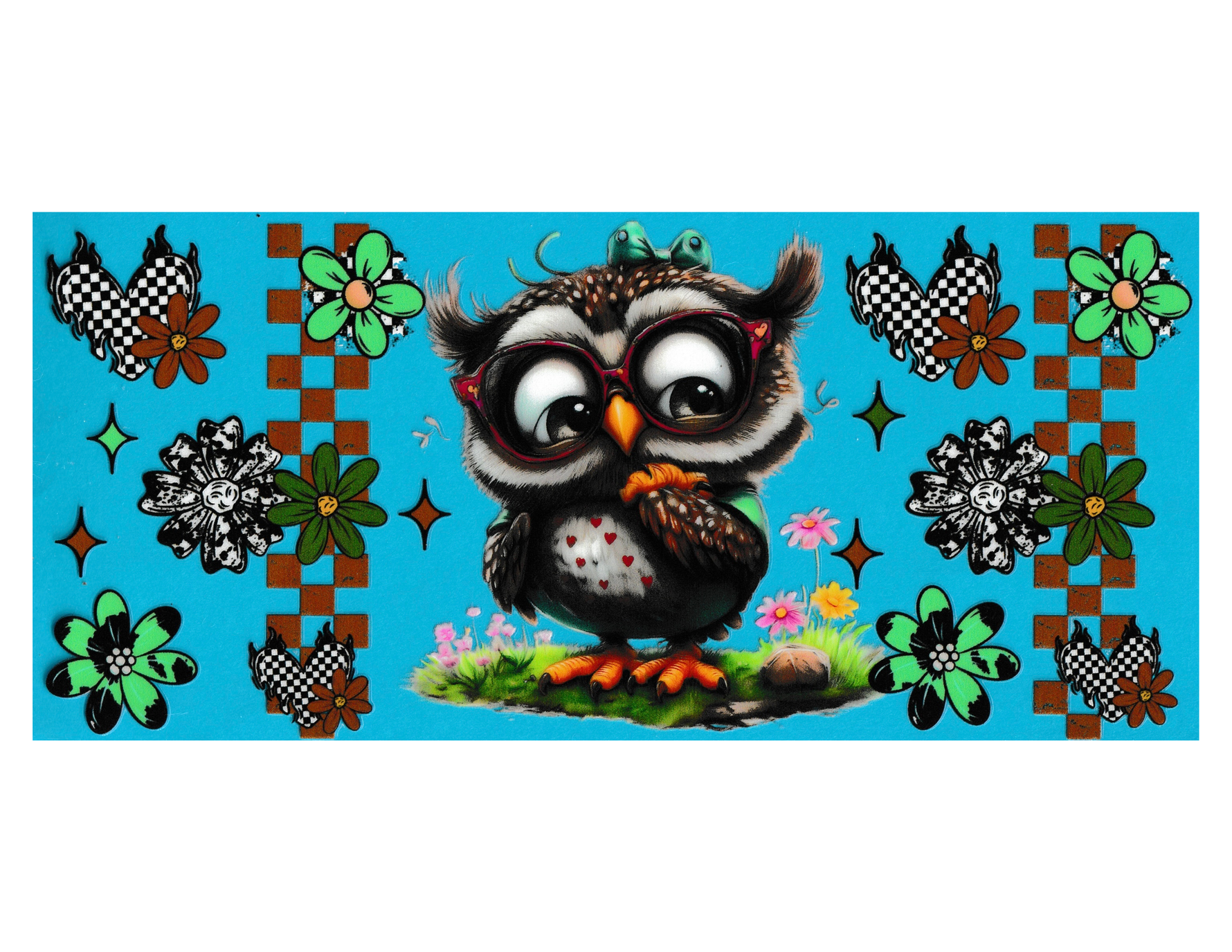 16oz Cup Wrap Owls