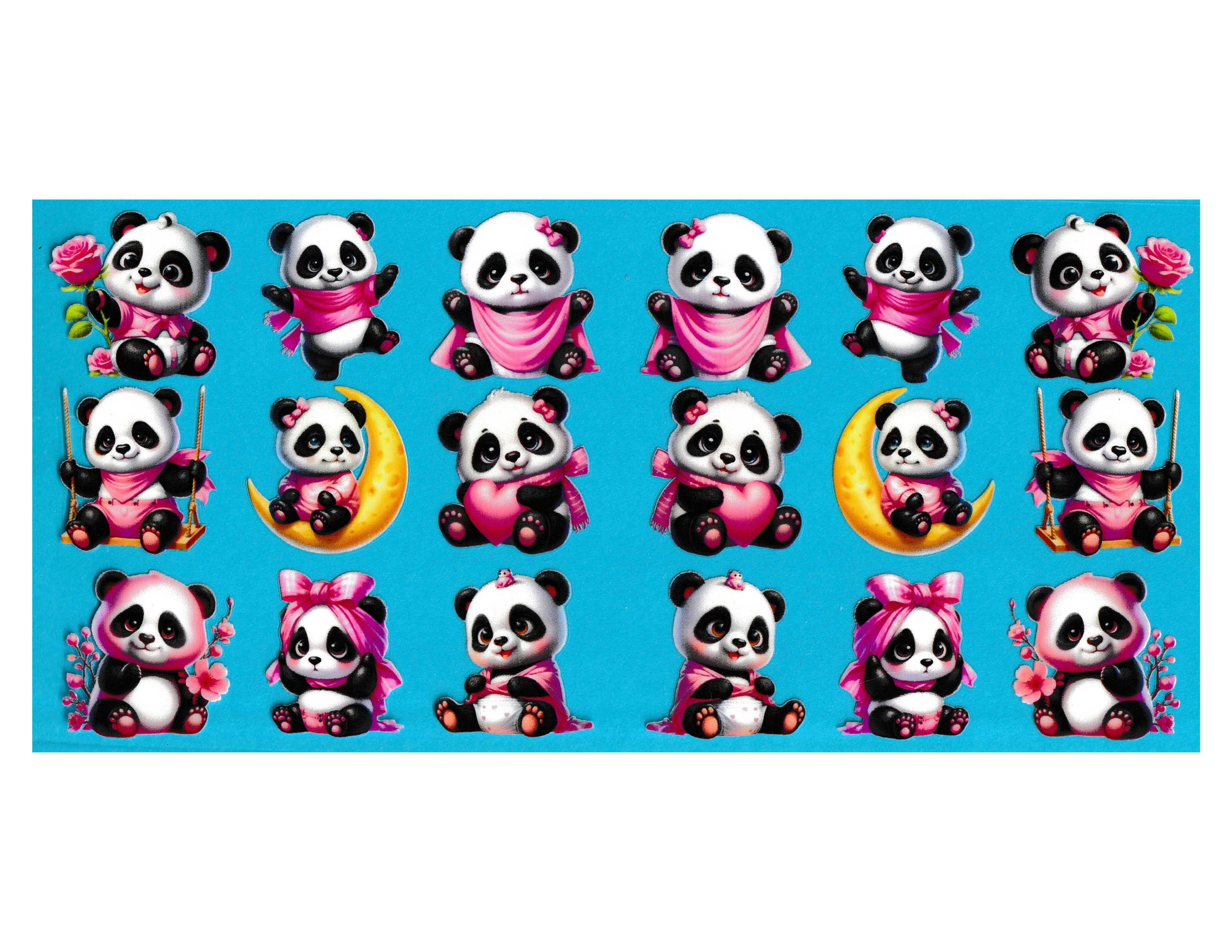 16oz Cup Wrap Panda Bears
