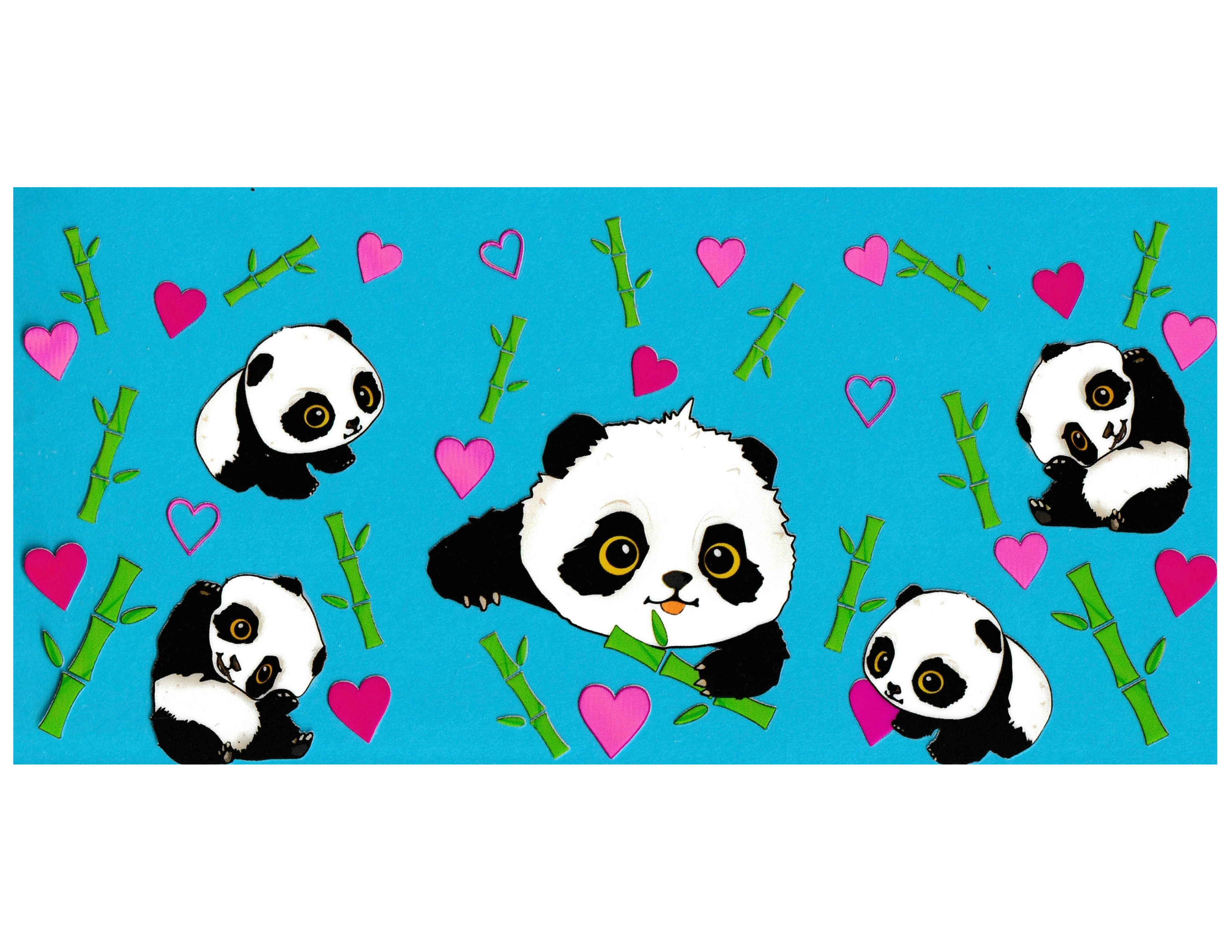 16oz Cup Wrap Panda Bears