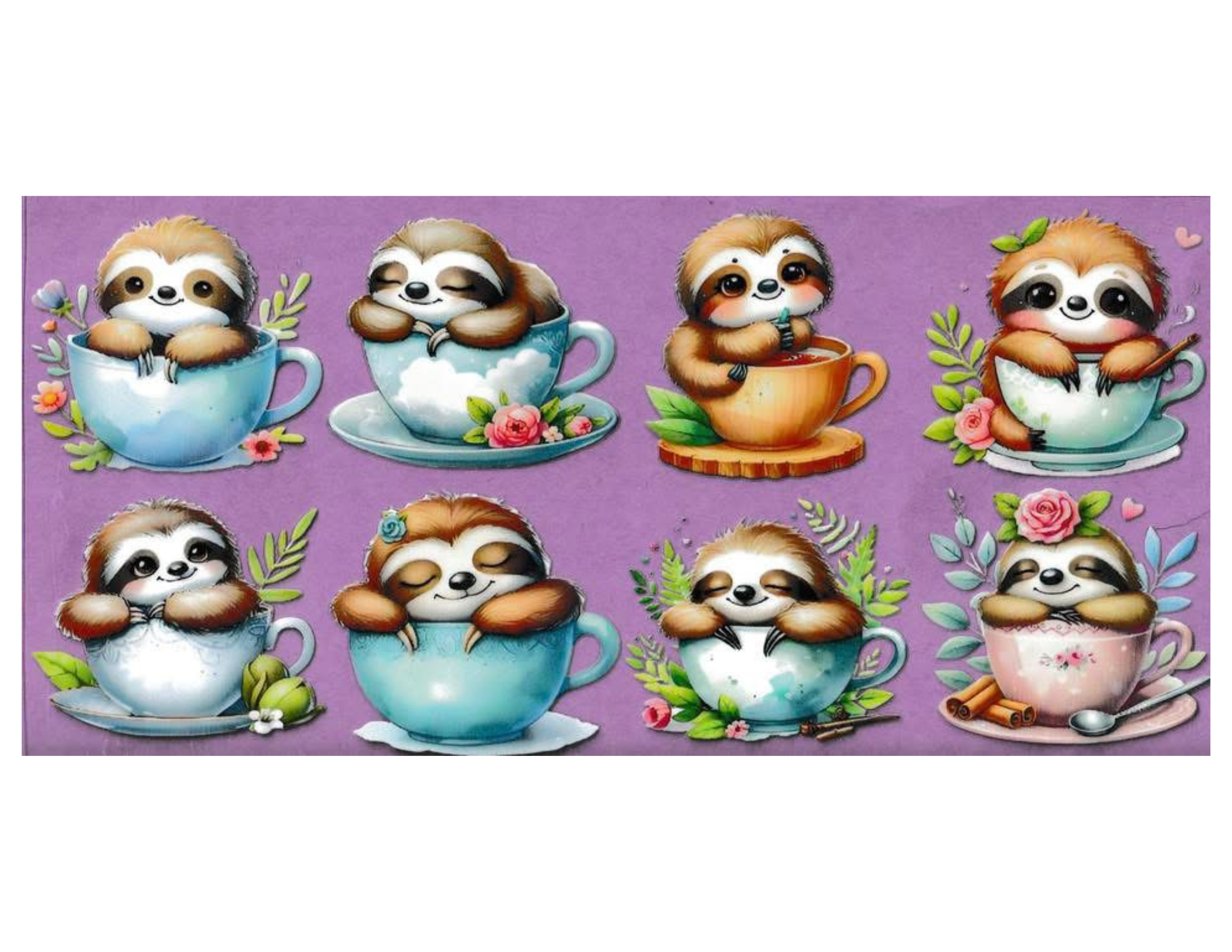 16oz Cup Wrap Sloth