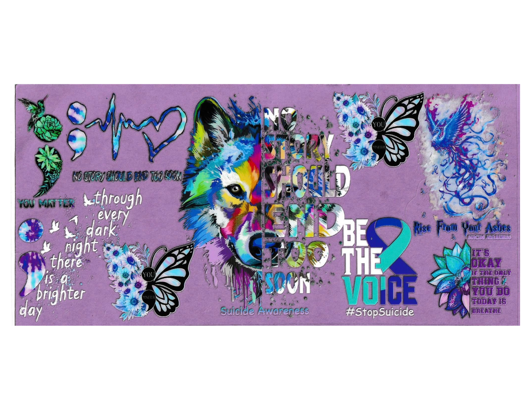16oz Cup Wrap Suicide Awareness