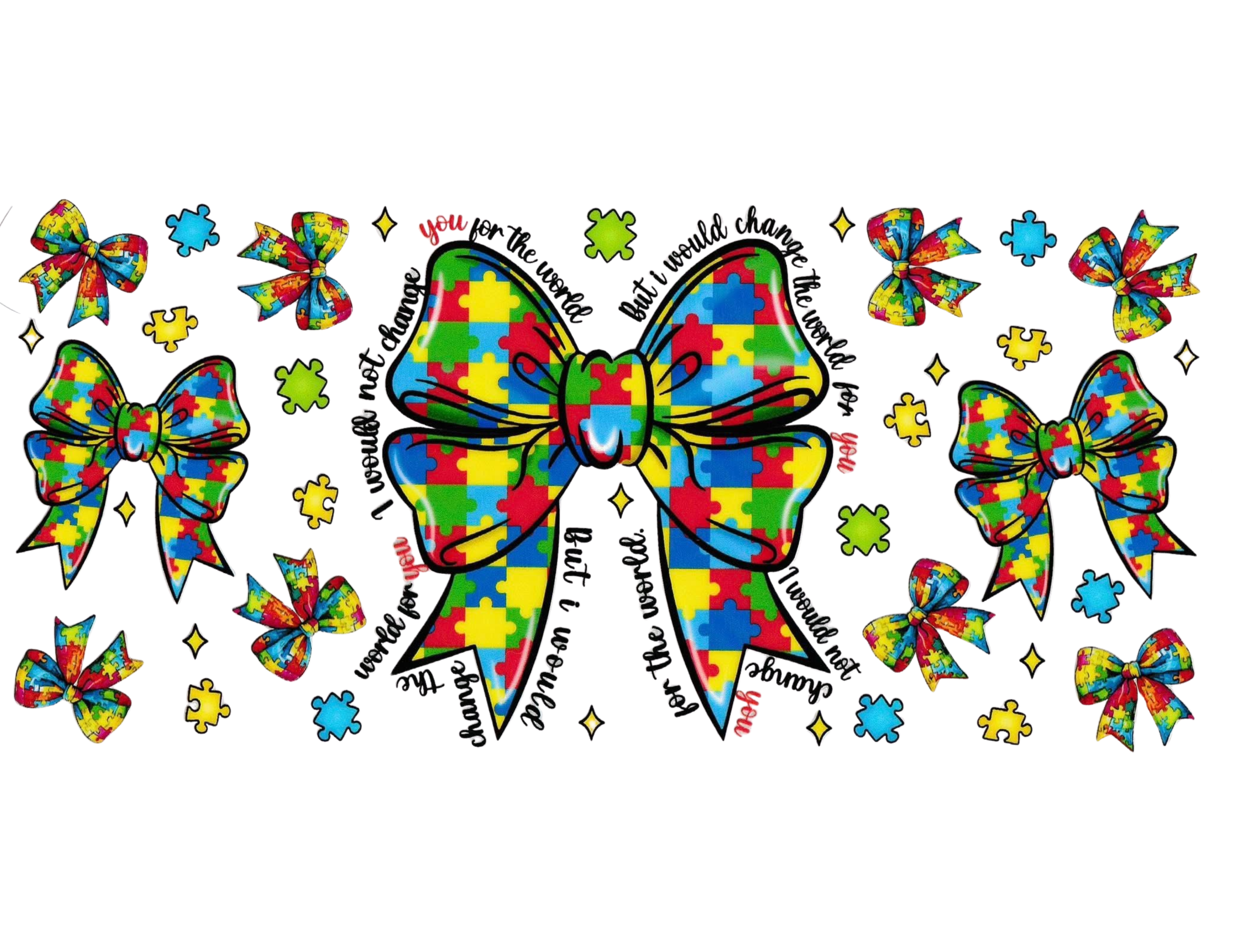 16oz Cup Wrap Autism Awareness
