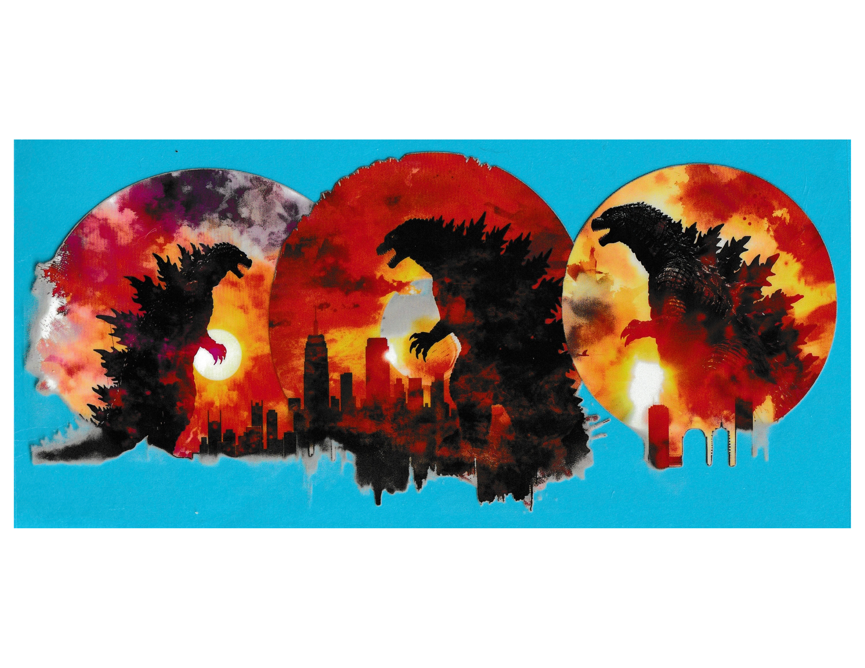 16oz Cup Wrap Godzilla