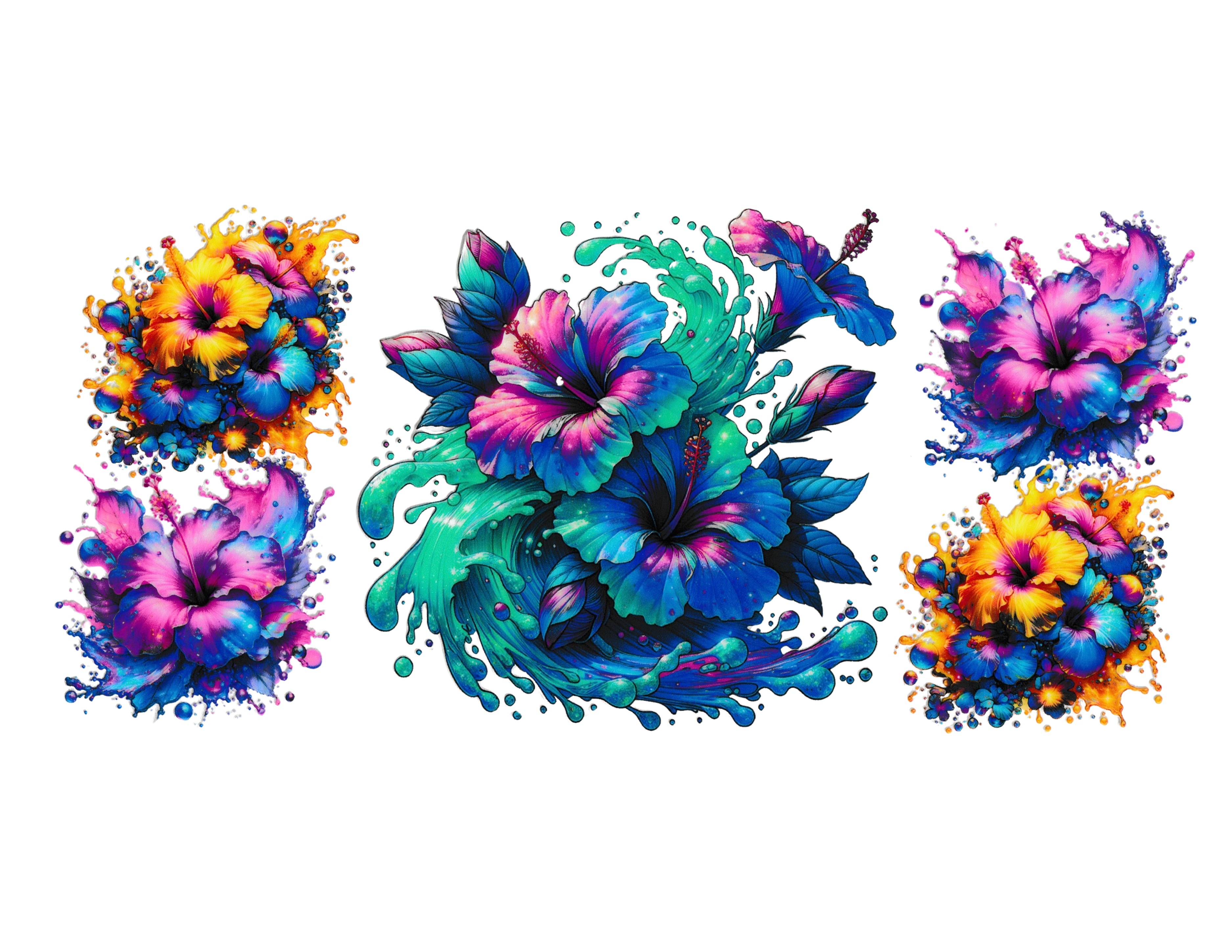 16oz Cup Wrap Flowers